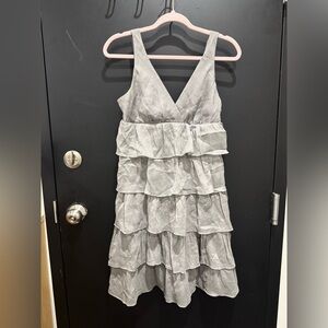Jcrew Grey Silk Shell Chiffon Dress - Size 4